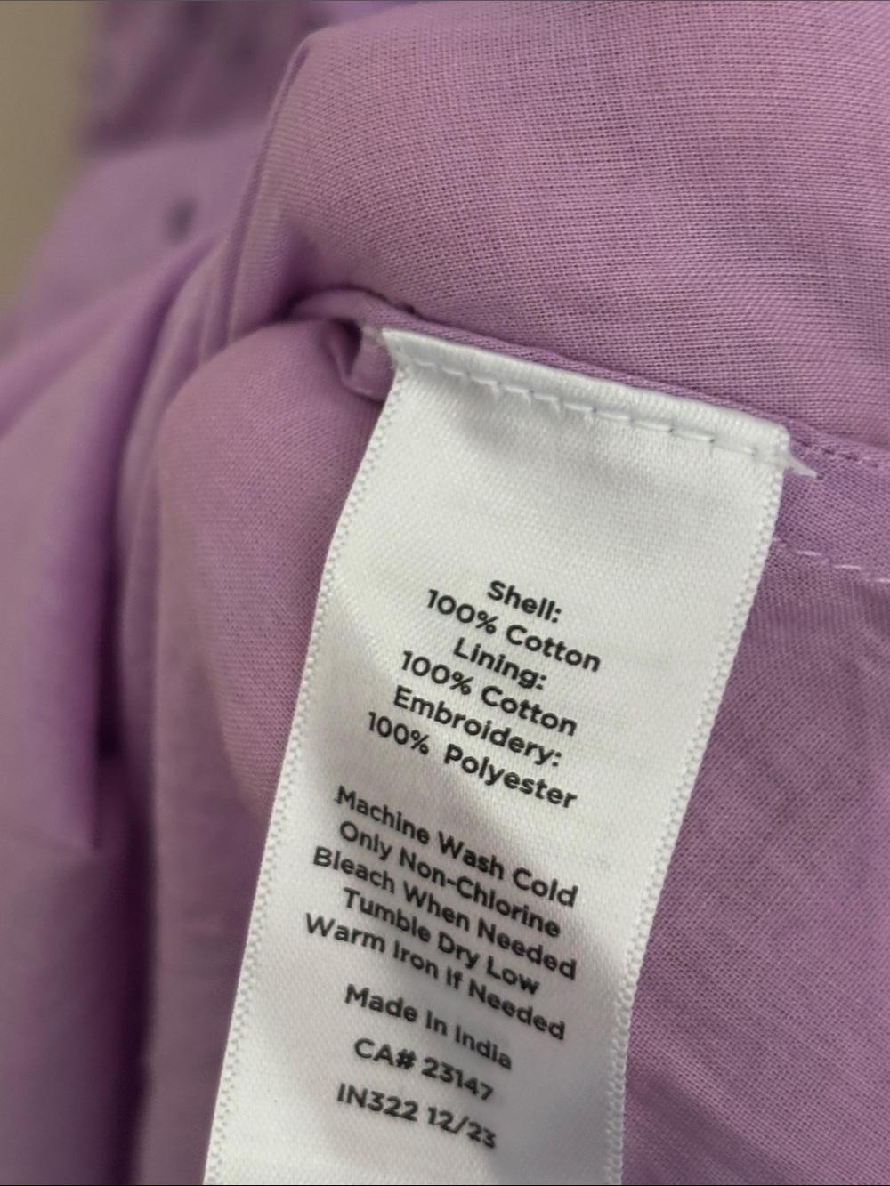 Talbots Lavender Eyelet Button-Front Midi Dress size 12 - Picture 7 of 7